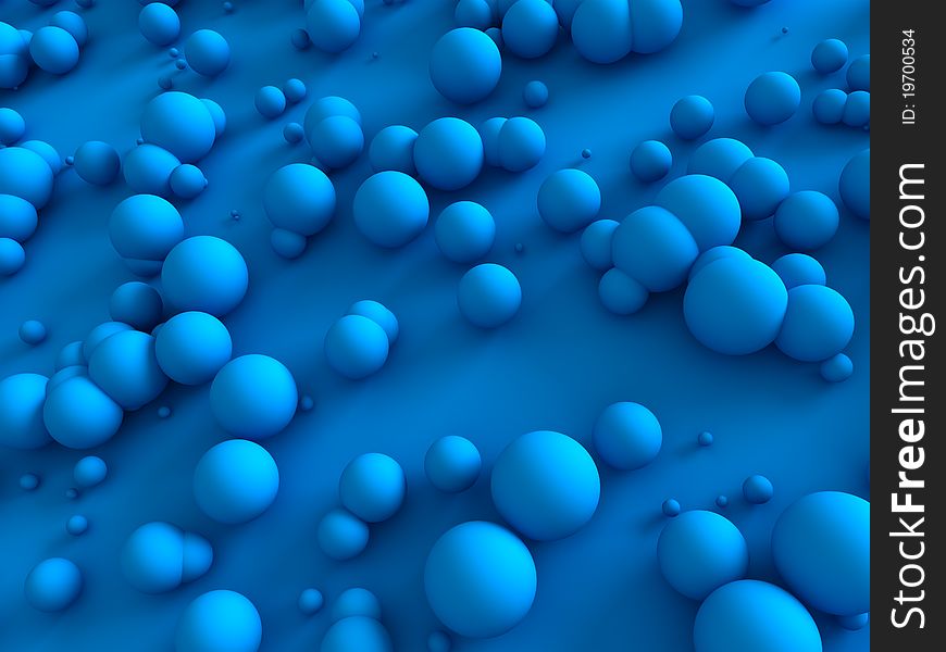 Abstract spheres background - 3d render