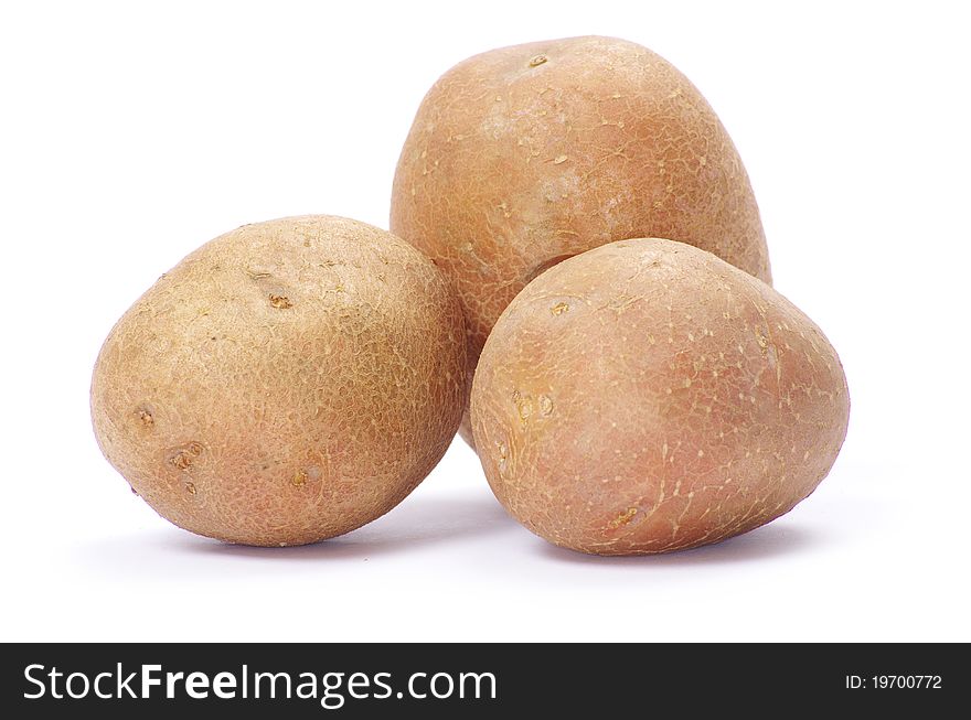 Potatoes isolated on white background