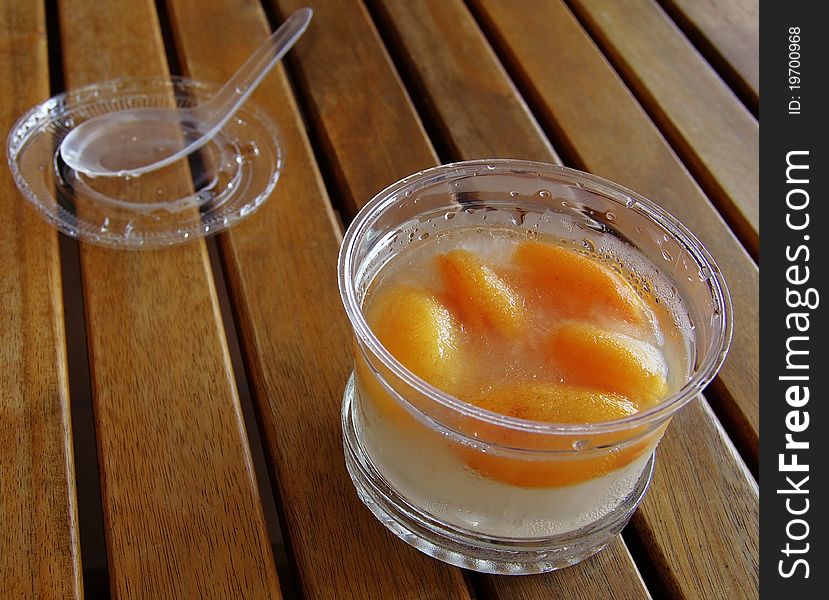 Traditional thai dessert zalacca slice in syrup