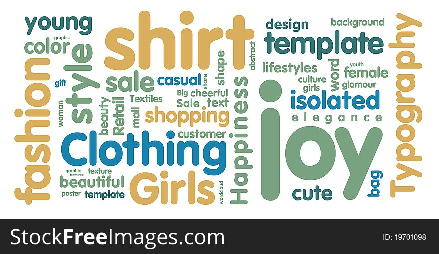 Tag cloud on the subject of style, fashion on white