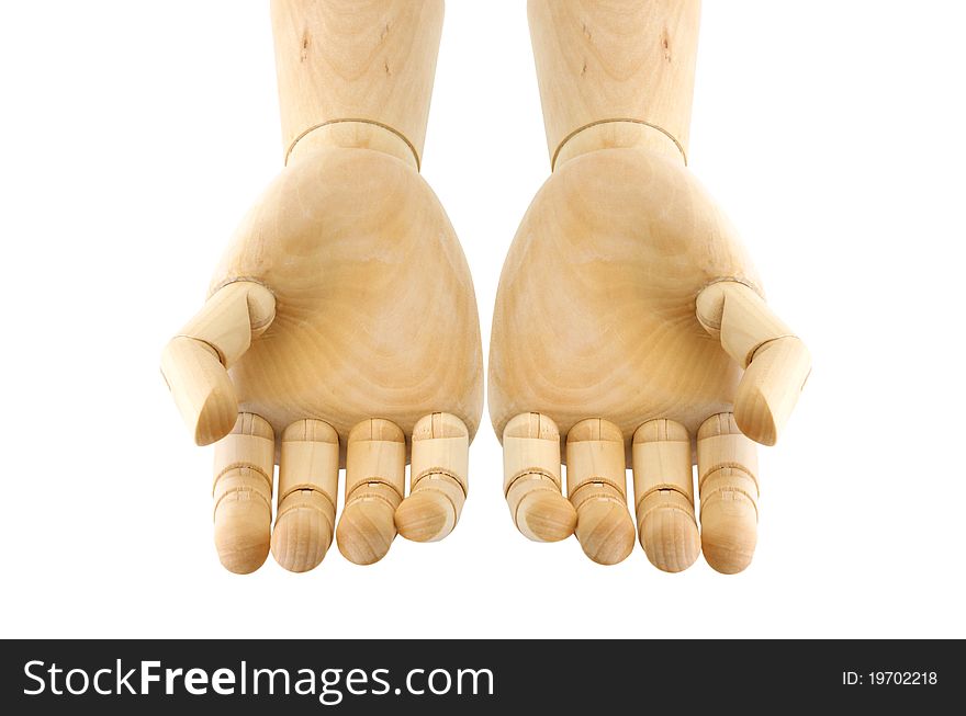 Wooden hands as if holding something