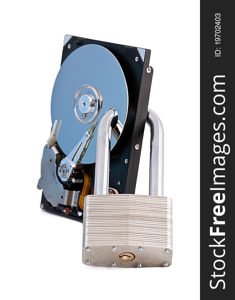 Hdd locked by steel lock. Hdd locked by steel lock