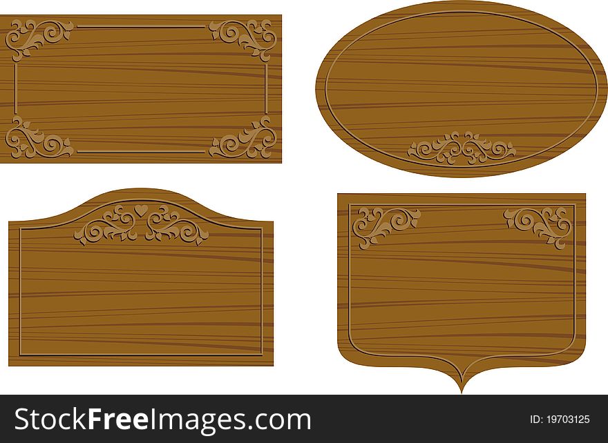 Wooden boards for advertising text. Wooden boards for advertising text