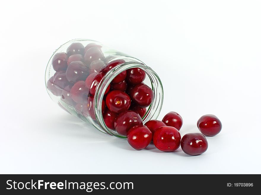 Cherries in glass jar