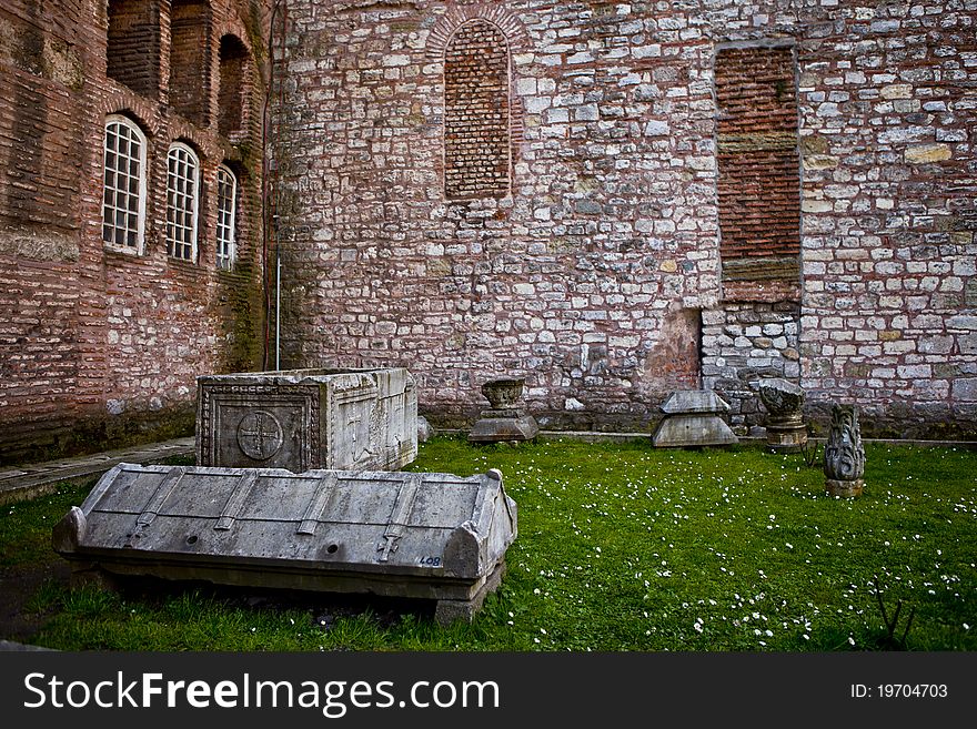 Graves outside the Hagia Sophia in istanbul