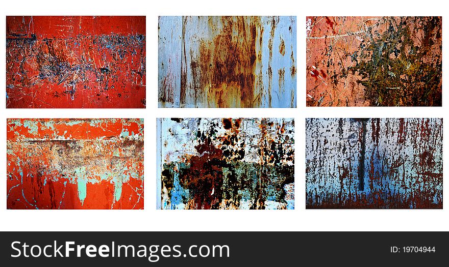 Metal corrosion background and building and texture