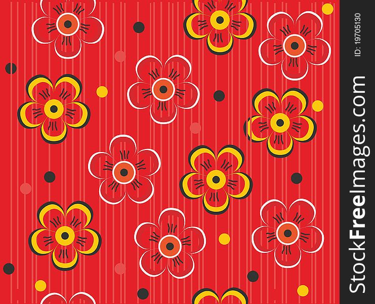 Floral seamless backgrounds for design of fabrics and wallpapers in vector. Floral seamless backgrounds for design of fabrics and wallpapers in vector