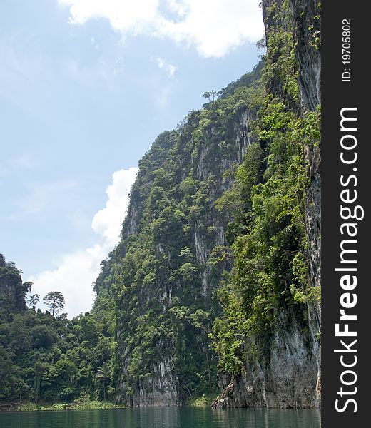 Cloud, Sky, Mountain and Ratchapapa Dam, Thailand