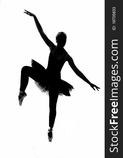 Black silhouette with ballet dancer. Black silhouette with ballet dancer