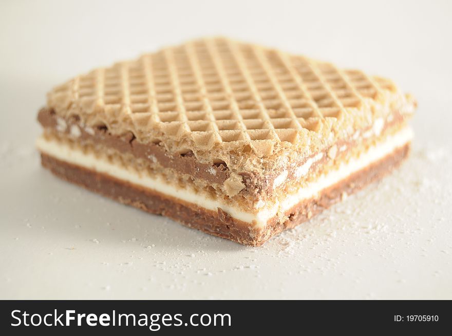 Square Waffle Filled with Chocolate
