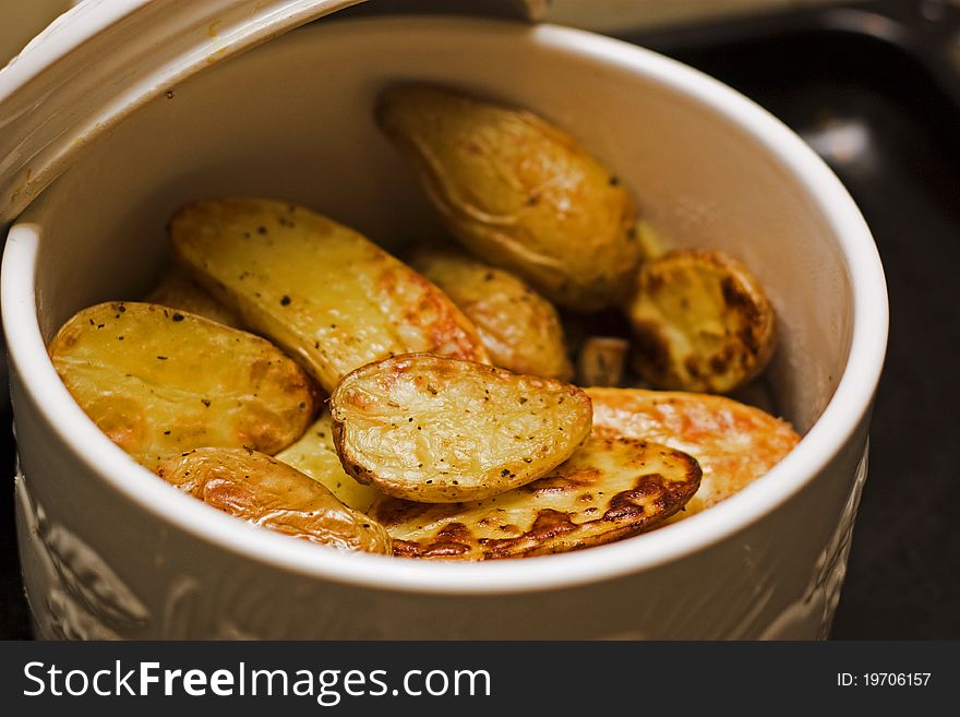 Potato baked in oven with salt and pepper only. Potato baked in oven with salt and pepper only.