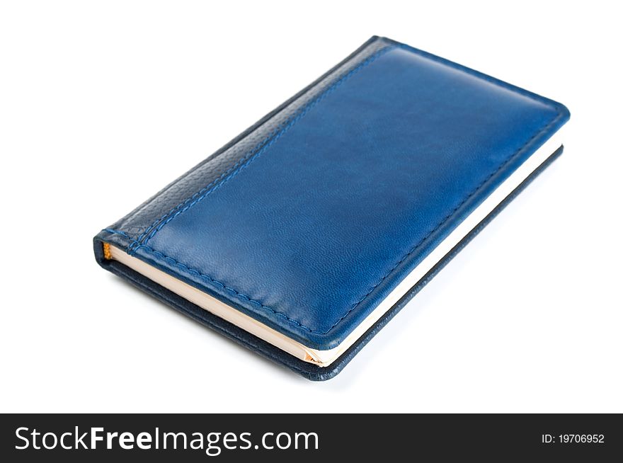 Blue office notebook isolated on a white background