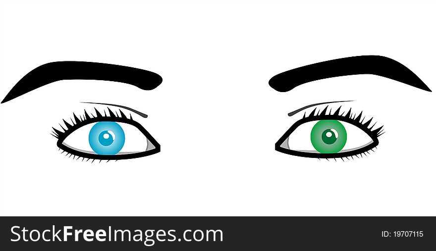 Beautiful pairs of eyes in different color