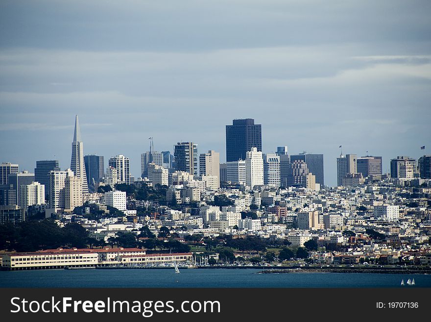 View of San Francisco from Golden Gate Bridge