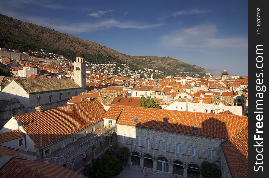 Old town of Dubrovnik photographed in afternoon light. Old town of Dubrovnik photographed in afternoon light.