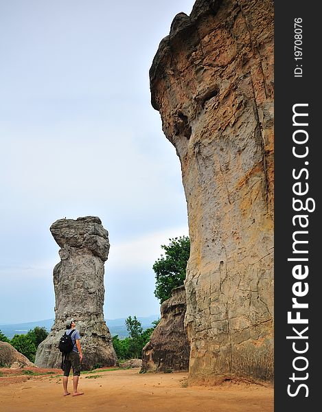 Large rock formations in the Mor-hinkao park valley, Thailand. Large rock formations in the Mor-hinkao park valley, Thailand