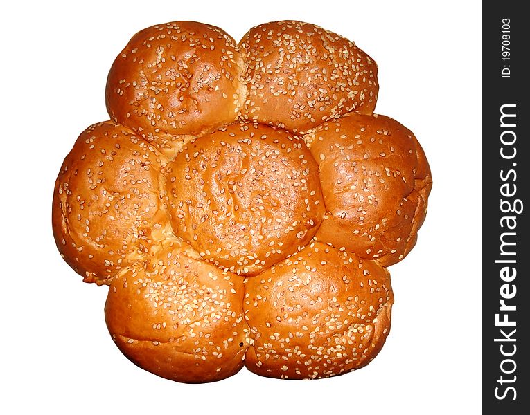 Knot-shaped Bread on a white background