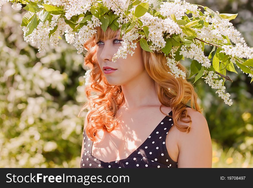 Young woman in wreath