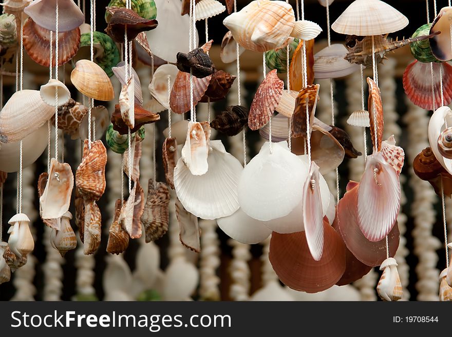 Hand made decorations with sea shells. Hand made decorations with sea shells.