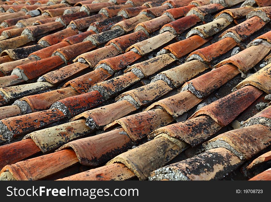 Beautiful ancient red tile. Background. Beautiful ancient red tile. Background