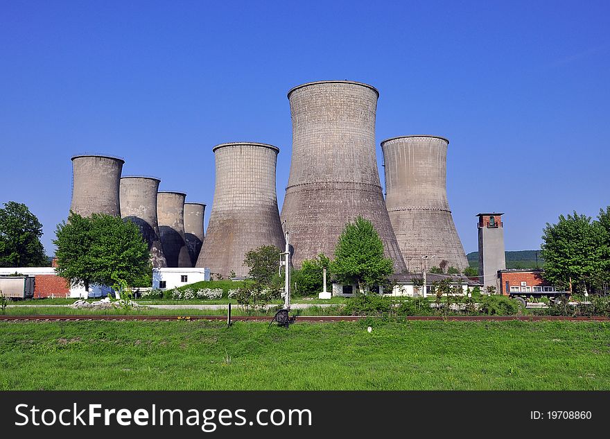 Huge chimneys out of service due to environmental rules. Huge chimneys out of service due to environmental rules