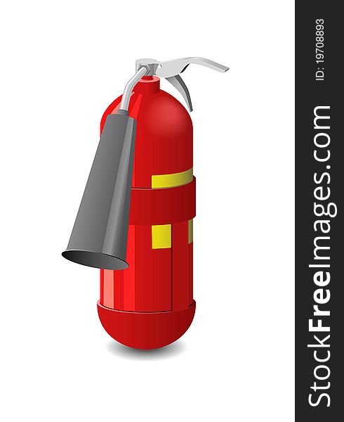 Fire extinguisher is shown in the image. Fire extinguisher is shown in the image