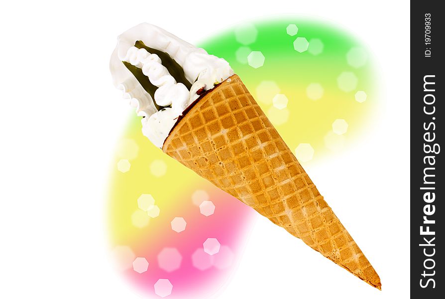 Wafer cone with ice cream