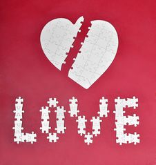 Love And Broken Heart Puzzle Stock Image Love And Broken Heart Puzzle Stock Image