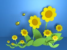 Flowers And Bees Royalty Free Stock Image Flowers And Bees Royalty Free Stock Image