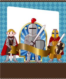 Cartoon Knight Card Royalty Free Stock Images