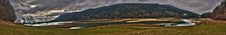 Panorama Of Karst Fields And Lake Stock Photos
