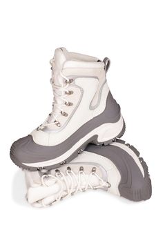 Winter Hiking Shoes On A White Background Royalty Free Stock Photography Winter Hiking Shoes On A White Background Royalty Free Stock Photography