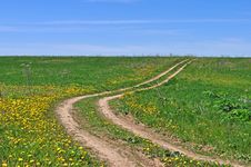 Country Dirt Road In The Field Stock Image