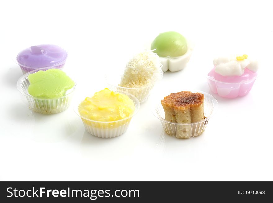 Thai dessert , sweet isolated in white background Thank you for your support