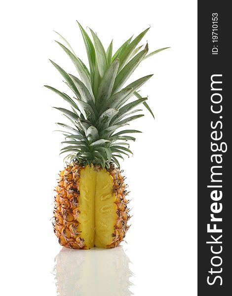 Fresh tasty pineapple isolated on white background thank for your support