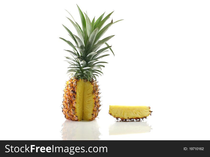 Fresh tasty pineapple isolated on white background