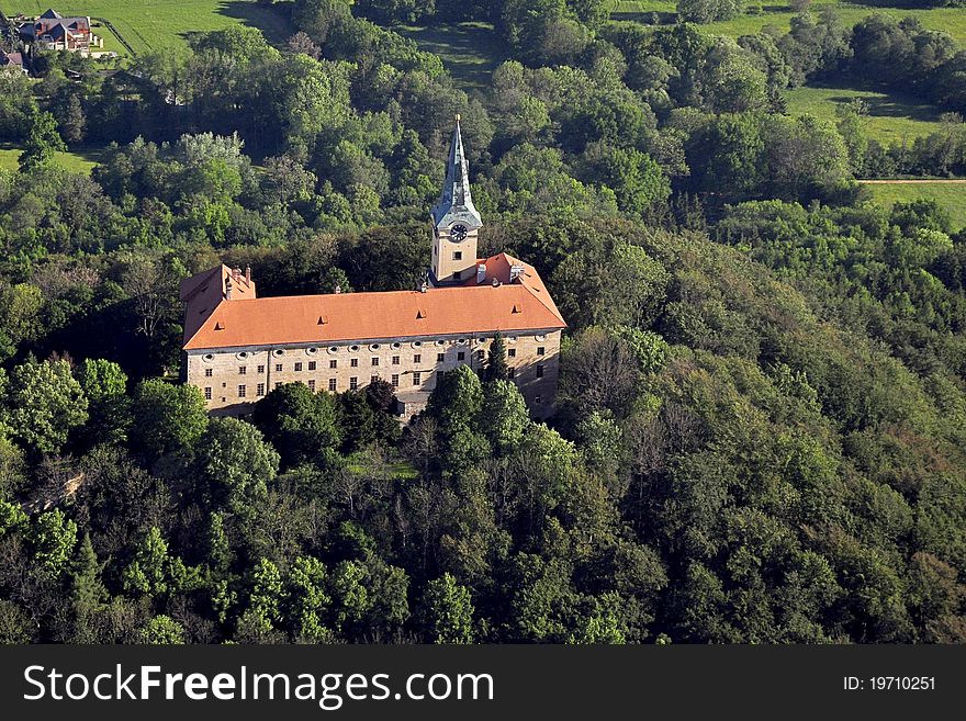 Manor hause Zelena Hora - air photo