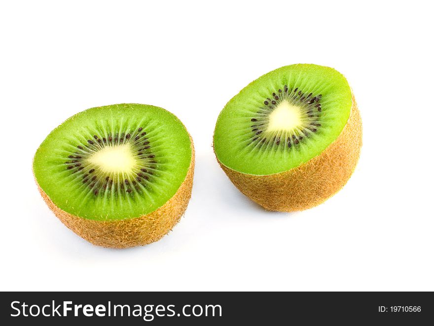 Kiwi fruit on white