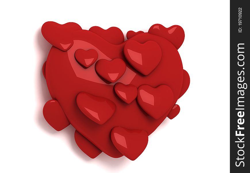 Heart 3d composion graphic love romantic