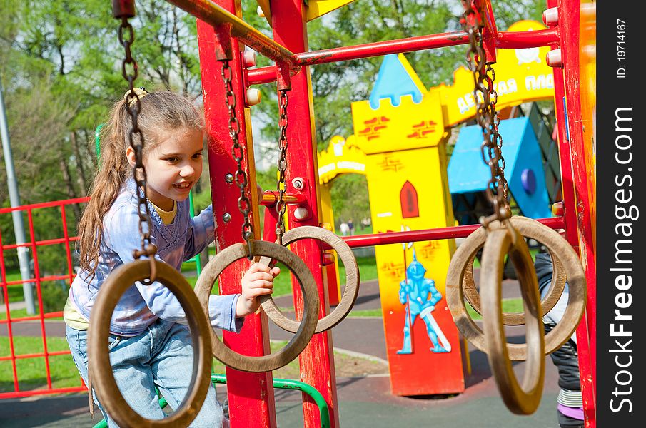 Girl having fun in playground