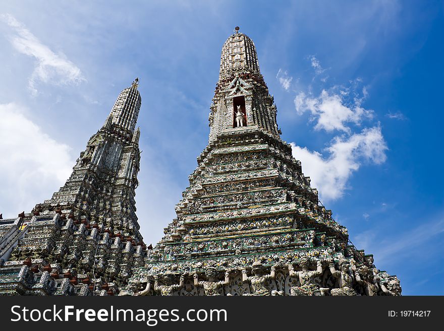 Beauty Temple With Blue Sky