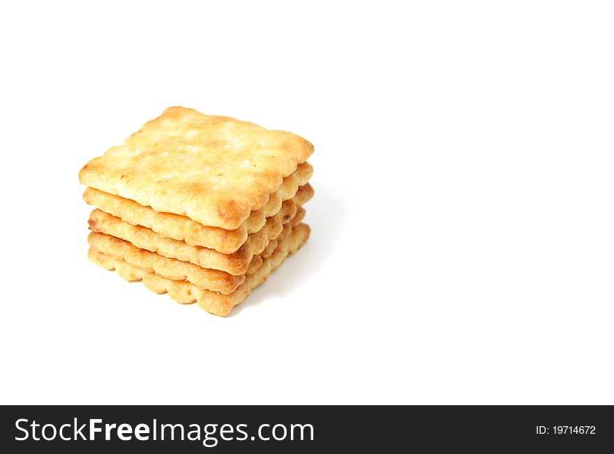 Crackers on a white background