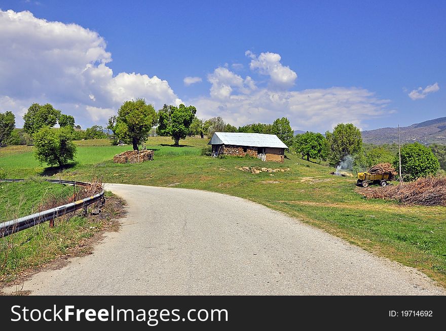 Household in curved road