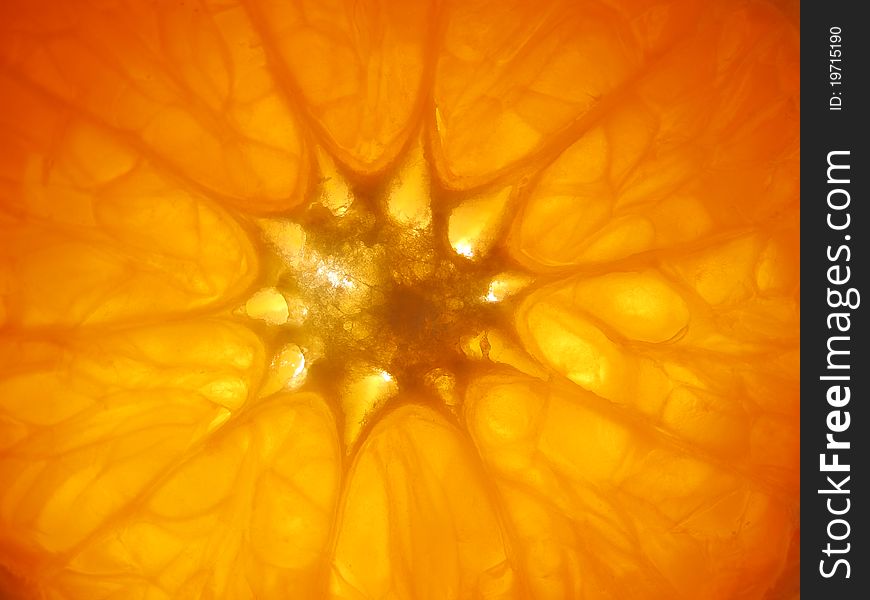 A mandarine is orange cut, as a background