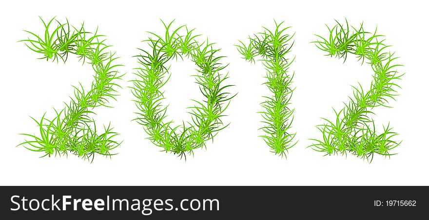 Vector illustration of green 2012 year, ecology concept. Vector illustration of green 2012 year, ecology concept