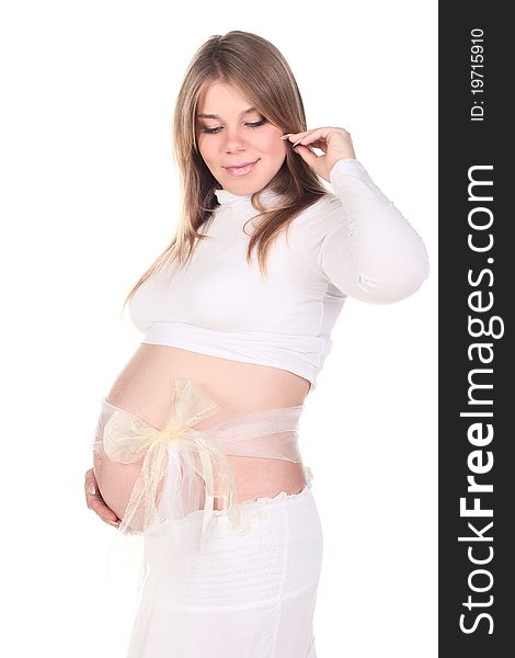 Pregnant Woman In Bow On A Bump