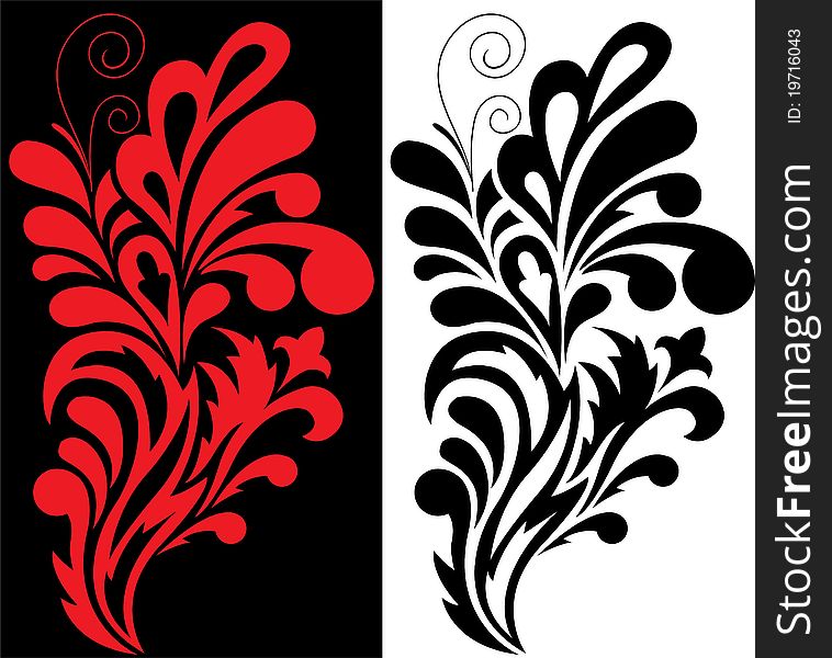 Black and red decorative element for your design. Black and red decorative element for your design
