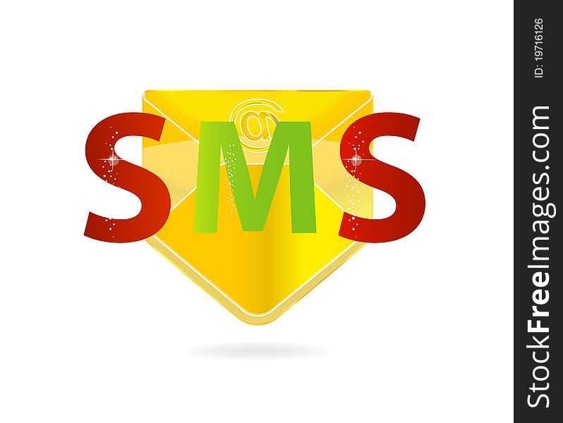 Web Mail Gold Color Isolated