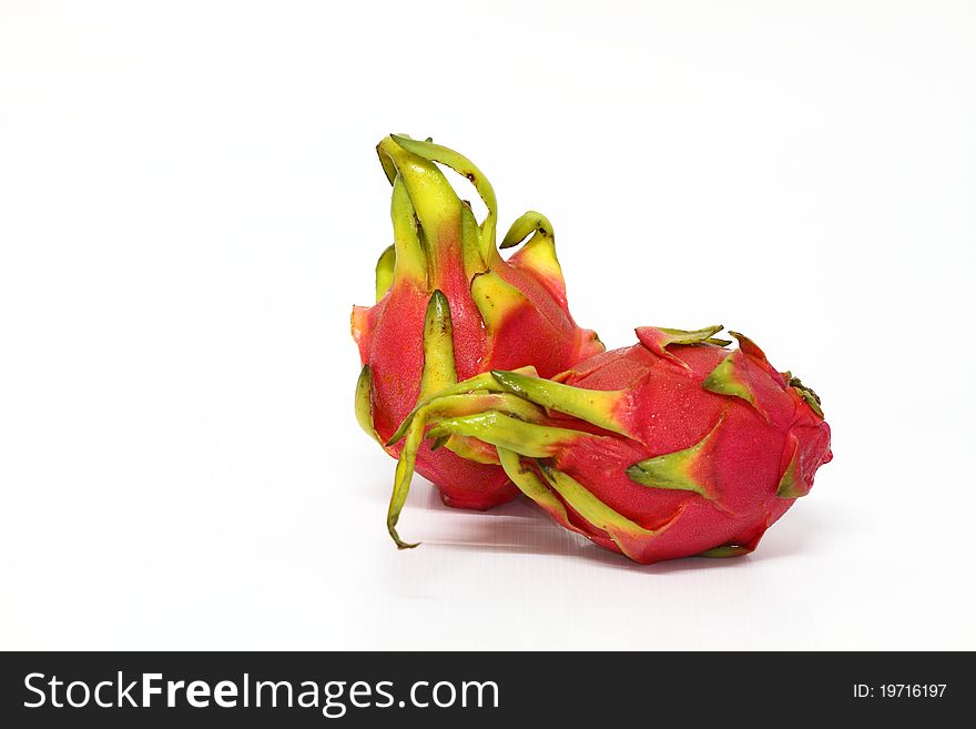 Dragon fruit on white background