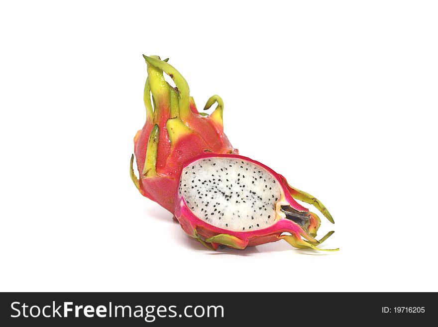 Dragon fruit on white background